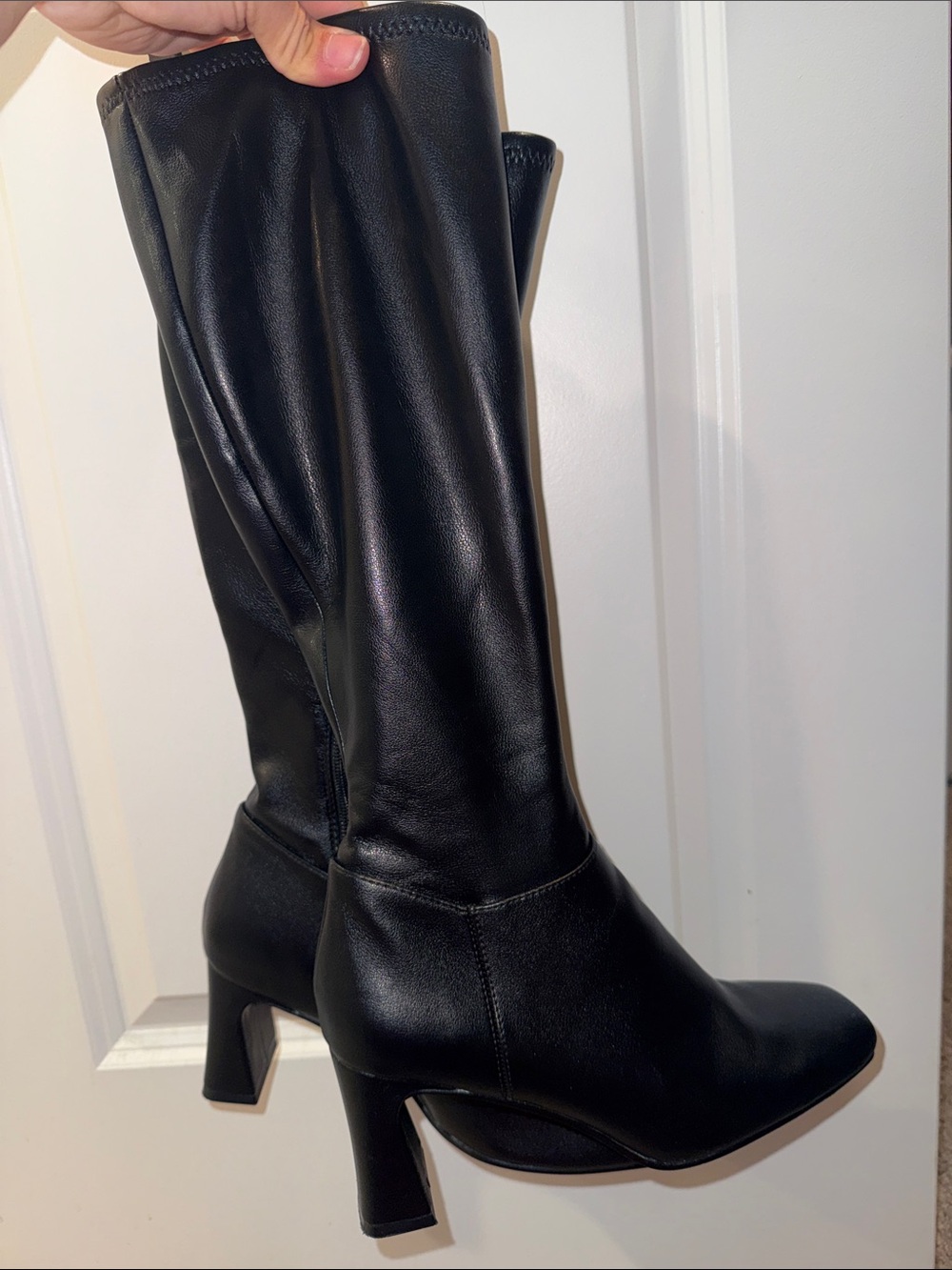 Steve Madden Black Mid-Calf Block Heel Boots